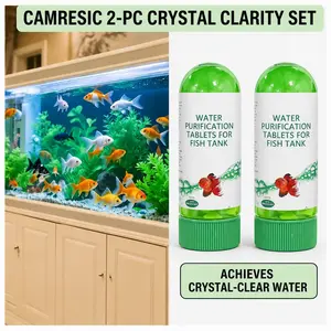 Fish Tank Water Purification Tablets, Aquarium Cleaning Deodorization Algae Removal, Clear Pond Sludge, Essential Fish Pool Care, Algae Killer, Cleaner（2PCS）