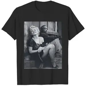 🎬Marilyn Monroe & 2Pac Graphic T-Shirt, Cotton Unisex Streetwear Tee, Vintage Celebrity Mashup Shirt, Hip Hop & Hollywood Icon Casual Top, Trendy Urban Fashion, TikTok Viral Tee, Gift Idea USA