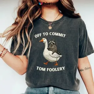 Comfort Colors Off to commit tom foolery Funny Raccoon Shirt, Graphic Raccoon Shirt, Raccoon Meme Shirt, Cozy Raccoon Shirt, Meme Tshirt - Printfamily
