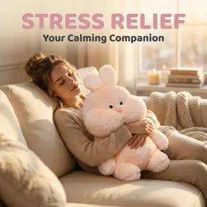 Cute and soft light pink rabbit doll, super soft, cute in shape, to relieve stress for you, suitable as an Easter gift for family and friends.