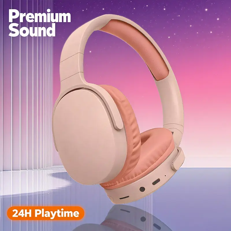 Over Ear Wireless-Wired Headset, 360° Sound, ENC Noise Cancellation, Composite Diaphragm High-Def Decoding, Folding Design for Gaming, Music Use with Phones, Laptops, Tablets