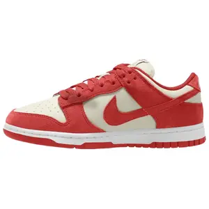 Nike Dunk Low 'Sail White Metallic Silver Light Crimson' Men's All Seasons Smooth Leather Upper Cushioned Comfort Durable Traction