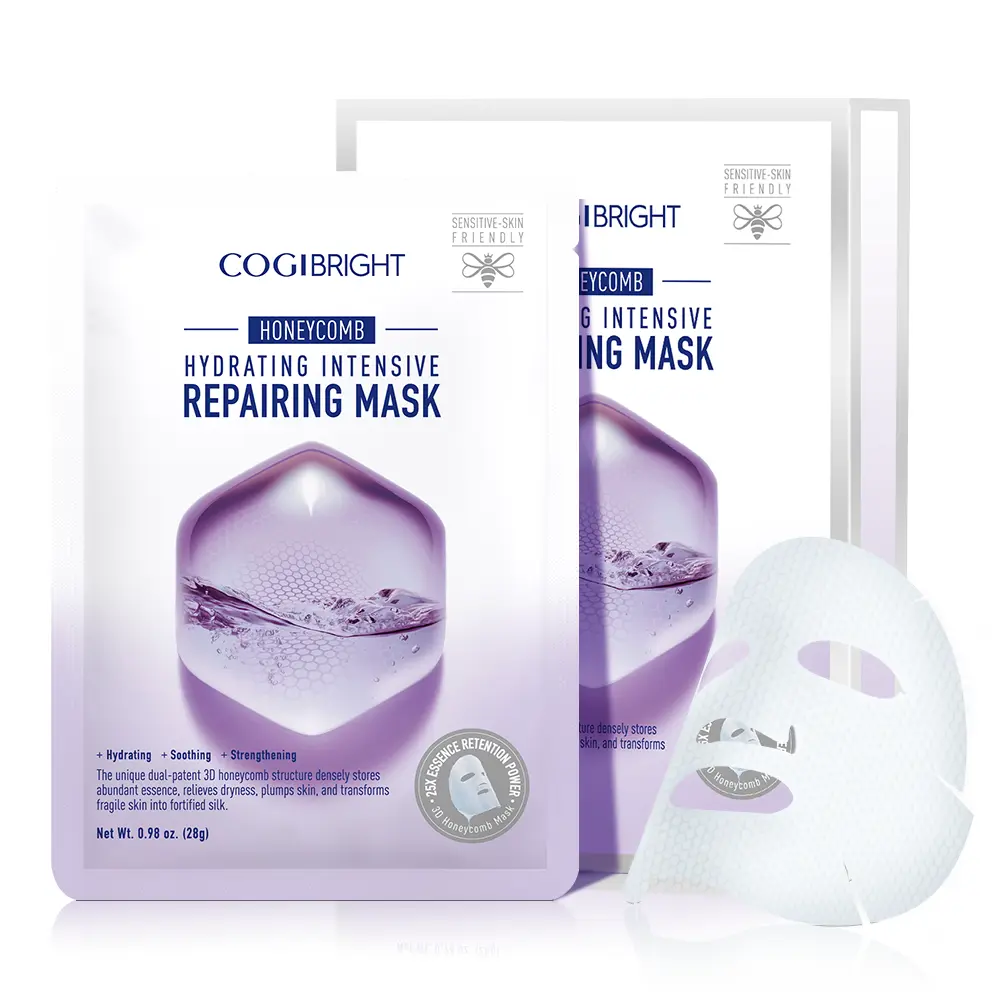 COGIBRIGHT Honeycomb Repair Mask – 4D Hyaluronic Acid, Sensitive Skin Friendly, 15-Min Fast Hydration