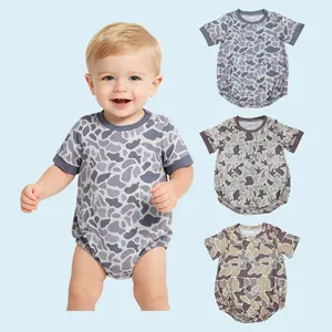 Camouflage print baby boys hunting season romper