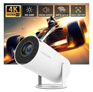 Magcubic HY300Pro+ Android 11 Mini Projector 4K 290ANSI 0.8:1 Short Projection Throw Ratio Native 1280*720P WIFI6 BT5.4 Android 11 Built-in Speaker & Appstore Allwinner H713 Home Cinema Portable Smart Projector Upgraded HY300Pro