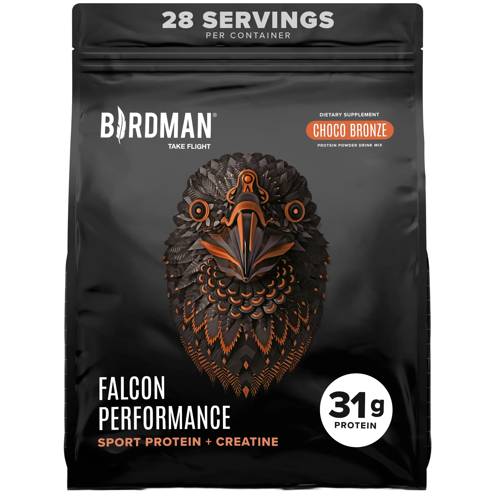 Falcon Vegan Dietary Protein Powder 3lb - Fitness Supplement with 31g Protein, 5g Creatine, and BCAAs - Chocolate, Nutrition Supplement, Plant Based Supplement