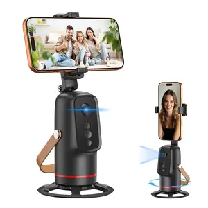 Automatic Face Tracking Phone Stand, 360 Rotation Face Tracker Tripod, Smart Camera Holder with Gesture Control, Vlog/live Streaming Video Recording