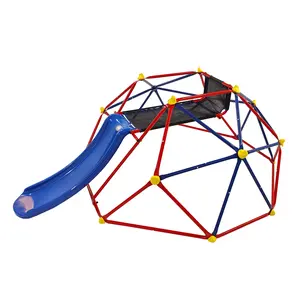 6FT Dome climber with 1.2m slide for age 3+ climber with Climbing Stones