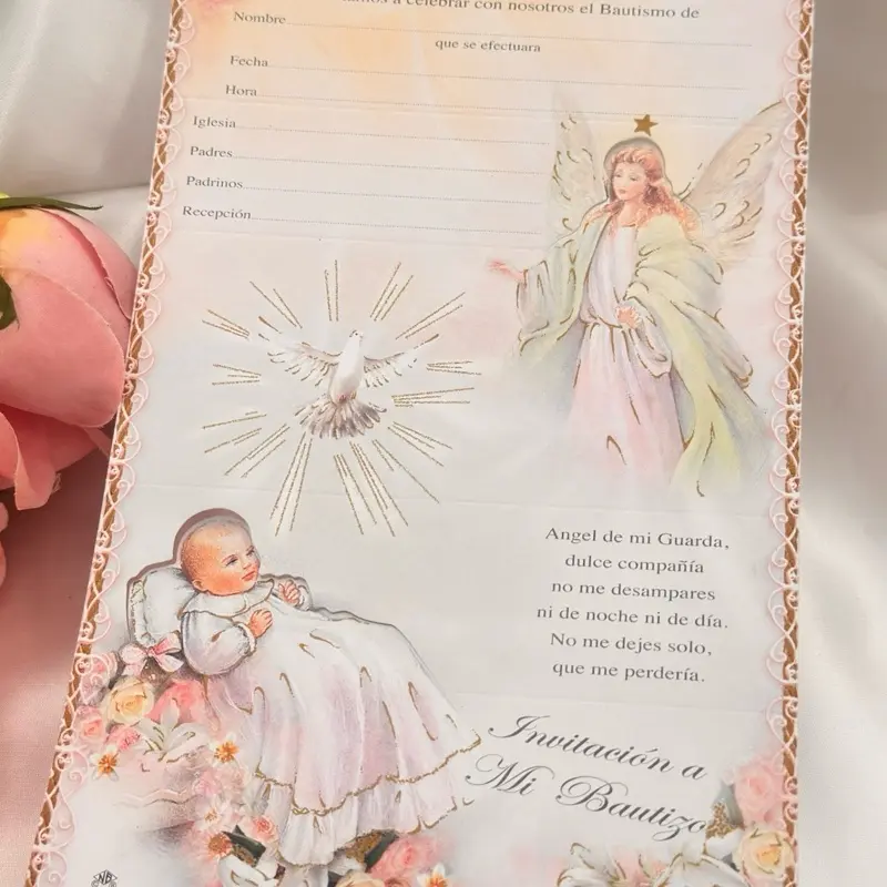 12pcs Baptism Invitations with Straightforward and Functional Envelopes, Office Stationery Supplies for Baptism Events