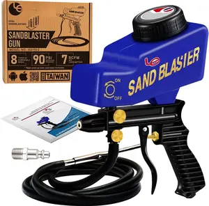 Portab Sandblaster  Kit, Air Compressor Sand Blaster,  & Rust Remover, Abrasive Media & Soda Blaster for Metal, , Automotive & DIY Surface Prep, AS118-2C