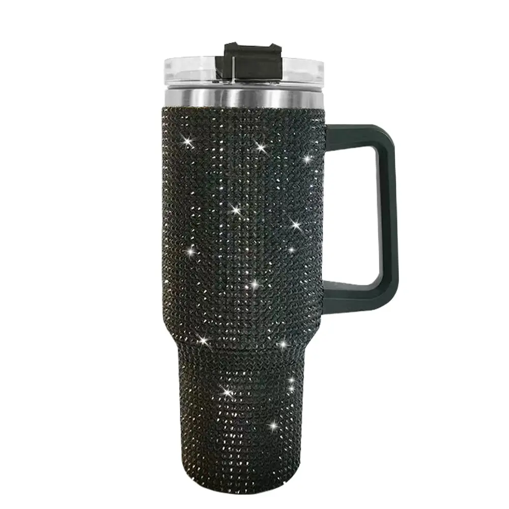 Bedazzled Rhinestone 40 oz Tumbler – Sparkling Leakproof Travel Mug for Daily Hydration and On-the-Go