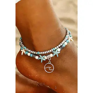 Sky Blue Beach Double Anklet