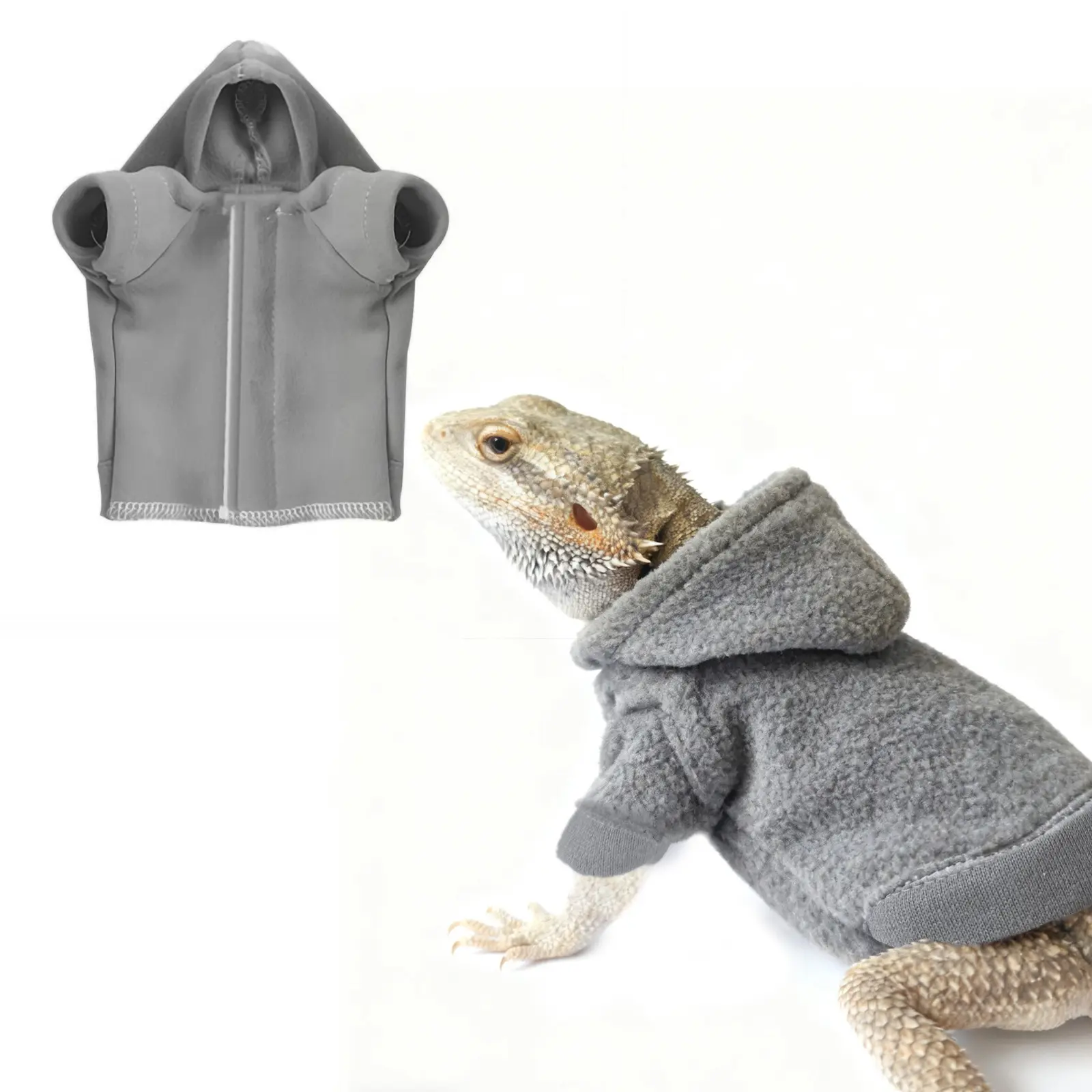 Lizard Costume for Bearded Dragons, Handmade Cotton Hoodie, Homemade, Suitable for Lizards, Bearded Dragons, Crested Geckos, Chameleons