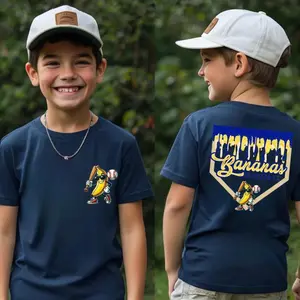 Youth Let’s Go Banana Baseball T-Shirt, Funny Kids Sport Tee, Party Animals Inspired Shirt, Trendy Banana Baseball Fan Outfit, Gift for Boys