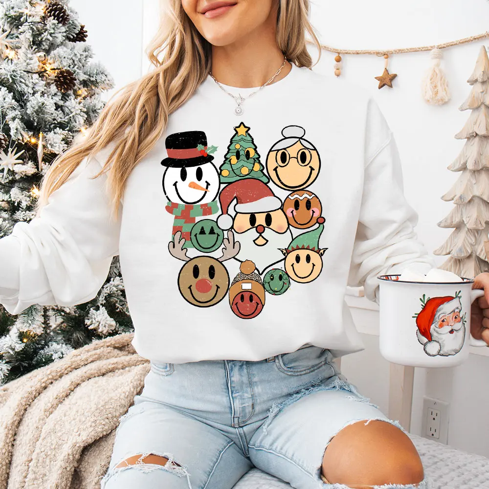 Happy Smile Face Sweatshirt, Christmas sweatshirt, Smile Crewneck, Happy Face Shirt, Smile Shirt, Smiley Face shirt