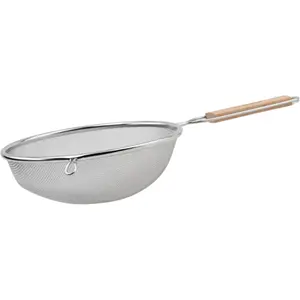 Everyday 8" Stainless Steel Mesh Strainer with Fine Sifter for Rice & Draining Kitchenware Cooking Utensils Durable Rust-Resistant Colander