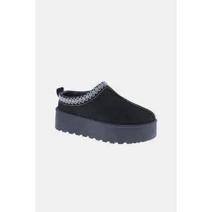 Weeboo Platform Embroidered Trim Slip-On Boots