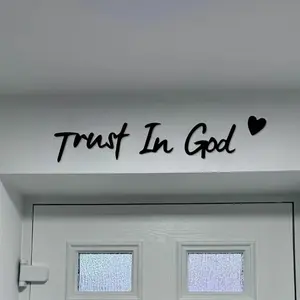 Inspiring Wall Hanging Decor Sticker, Wall Decal, Believe God Letter Pattern, Home Decoration, Prayer Room and Farmhouse Decor, Ornament