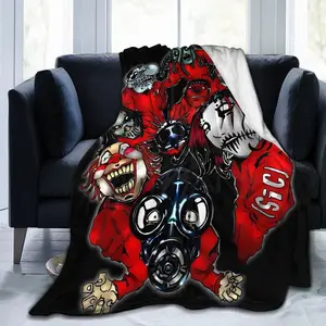 Slipknot Horror Theme Print Flannel Blanket - Warm, Comfortable, All-Season Bedding Throw, Suitable for Camping, Office Naps