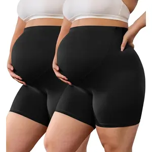 Buttercloud Maternity Shorts Over The Belly - 5" Plus Size Pregnancy Biker Shorts Women Workout Yoga (L-5XL) Pregnant