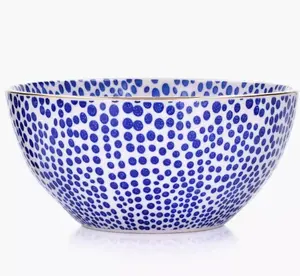 16-OZ Blue Dotted Stoneware Bowl - Set of Four