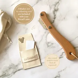 Bread Lame, Scoring Knife with 5 Blades + Pouch, Sourdough Scorer, Baker Gift