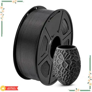 SUNLU PLA 3D Printer Filament PLA Filament 1.75mm, Neatly Wound PLA 3D Printing Filament 1.75mm, Dimensional Accuracy +/- 0.02 mm, Fit Most FDM 3D Printers, 1kg Spool (2.2lbs), PLA Black