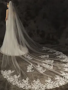 Bride's Long Veil for Wedding Dress, Perfect for Travel Photography, Forest-Themed Wedding Highlight, Exquisite Texture Design