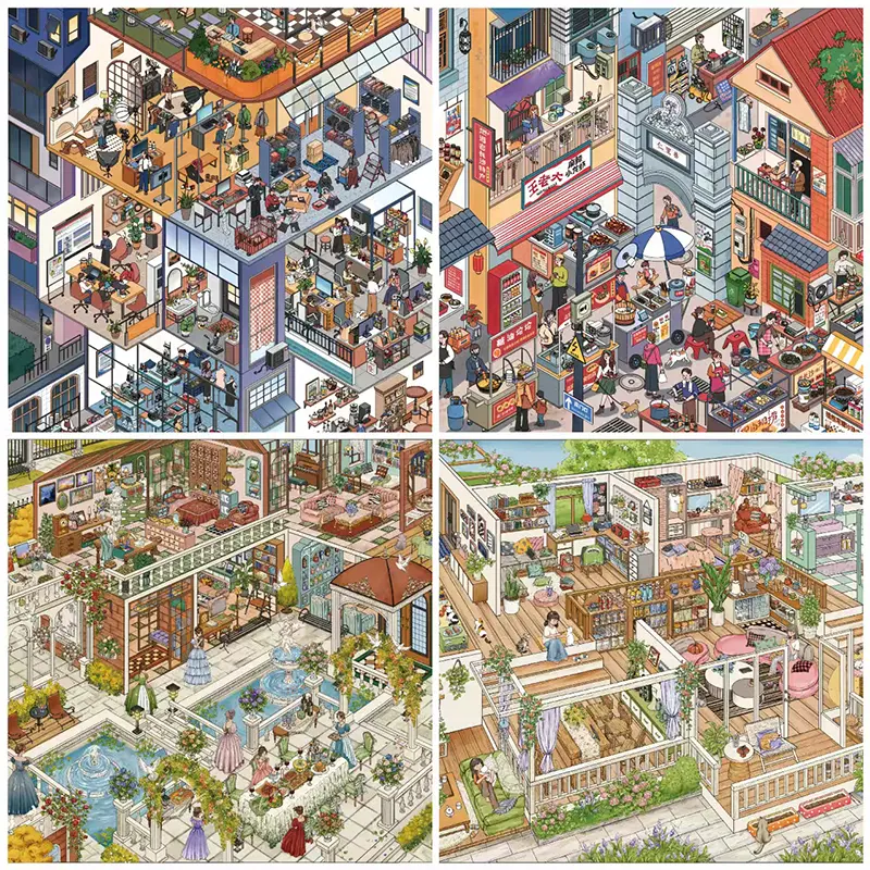 YanYou 22.0 Series Scene Stickers, Large Size DIY Scene Sticker Sets, Landscape Stickers, Stress-Relief Sticker Art
