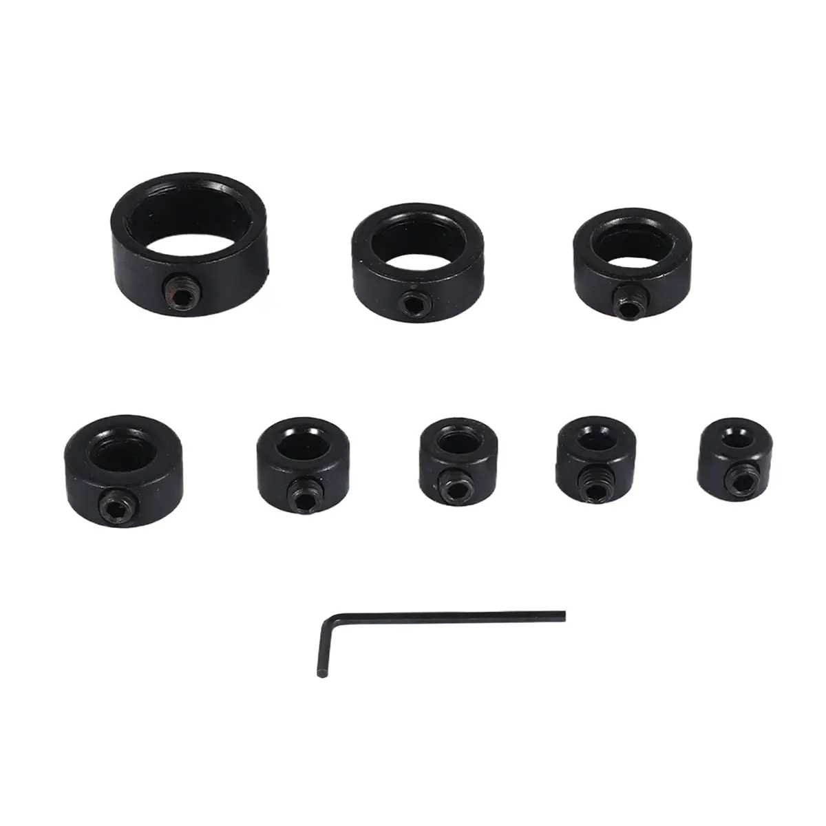 Drill Stop Bit Collar Set, 9PCS Adjustable Drill Depth Stop Collar Limit Ring with Carbon Steel Set for Drill Bits