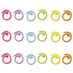 18/36pcs Random Color Helical-Shaped Metal Stitch Markers, Multicolor Crochet Locking Rings for Knitting & Crocheting, Stitch Markers Set, Crochet Supplies Kit, Accessories
