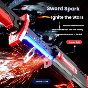 LED Light Up Spark Toy Sword for Kids - Rechargeable Glowing Katana with Sparks, Cool Flashing Lights & Sound Effects, Novelty Boys Toy Gift BJD Doll Ball Joints and Hand Set
