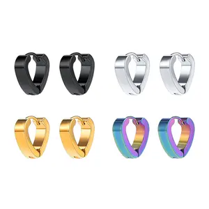 PROSTEEL Heart-shaped Earrings Stainless Steel Hoops Chunky Earring Jewelry Unisex For Men Women with Gift Box