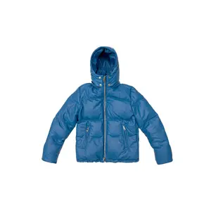 LEATHER PUFFER JACKET - Galaxy Blue