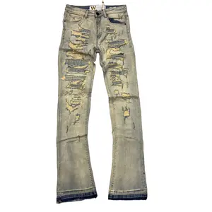 W - Stacked Distress Denim - Bleach WASH - M8204D