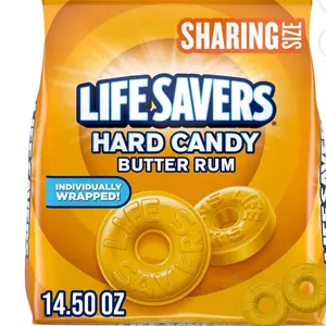 Lifesavers Butter Rum Hard Candy Sharing Size Individually Wrapped 14.50 Oz Lifesavers Butter Rum Hard Candy Sharing Size Individually Wrapped 14.50 Oz