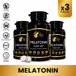 3 Bottles of Coco March N.M.D Melatonin Sound Sleep Aid, Wellness Supplement for Adults - 180 Servings per Container Healthcare Dietary
