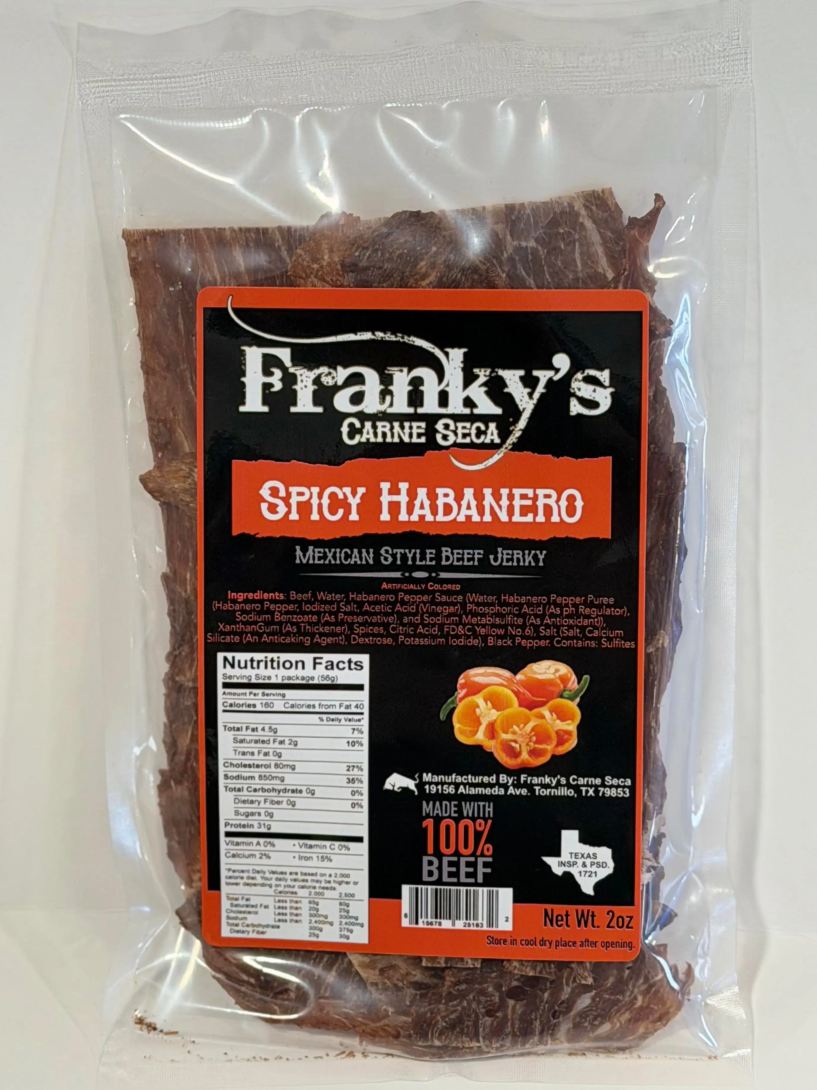 Frankys spicy Habanero Beef Jerky