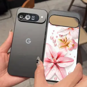 Compatible with Google Pixel 6/7/8/9 Pro Decorative Phone Protector Cover for Pink Lilies Floral Pattern phone case HNRMgg617-3