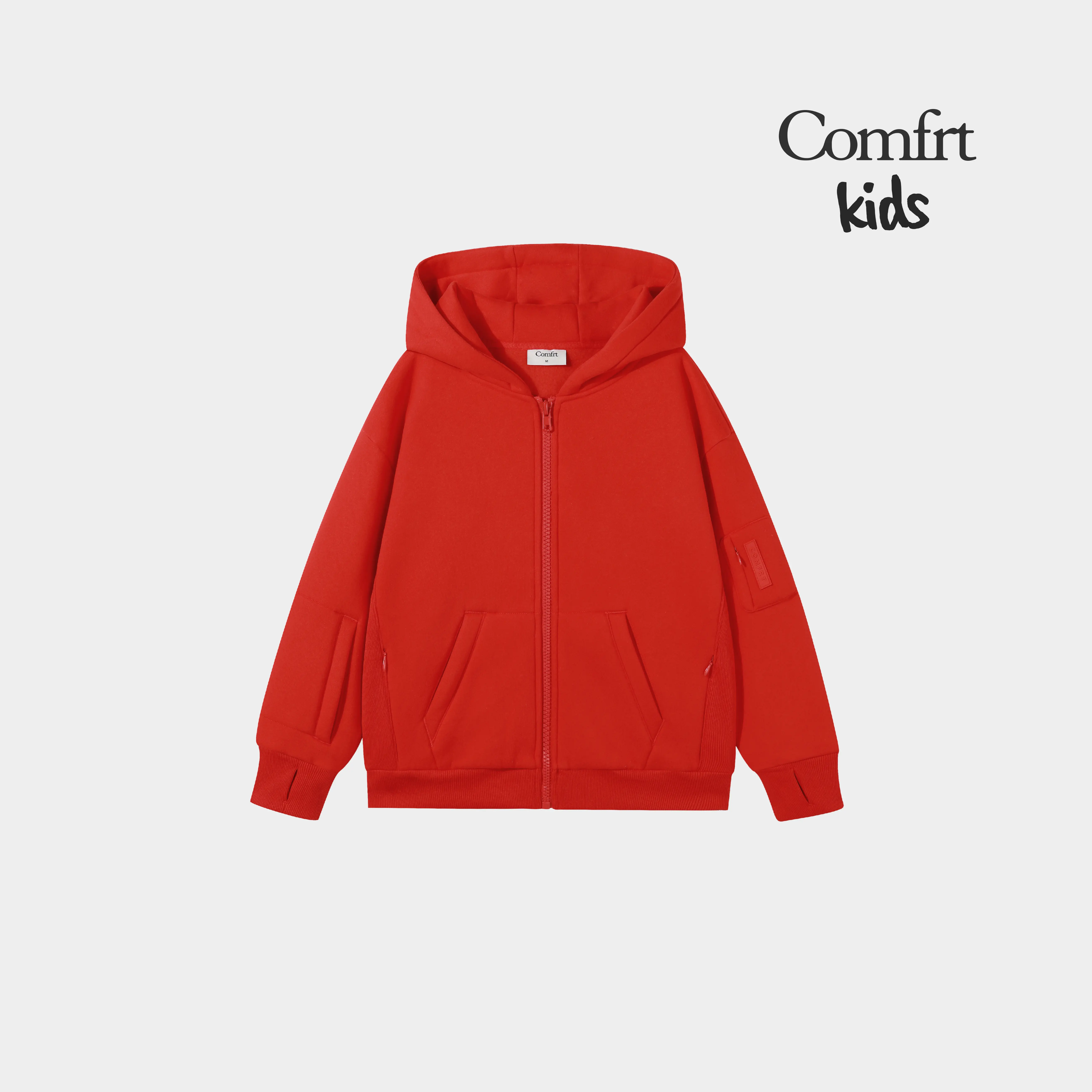 Comfrt | Kids Explorer Travel Zip Hoodie | Boys & Girls Hooded Zipper Sweatshirt for Traveling