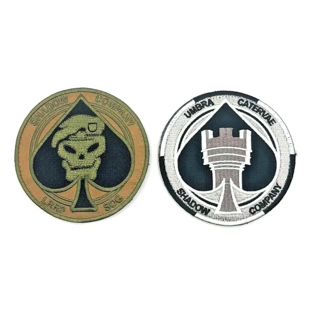 MiltacUSA Duty Call Spade Shadow Company 2 Piece Patch (3.5 X 3.5 - Hook Backing -SC1,2) for Jackest and Backpacks