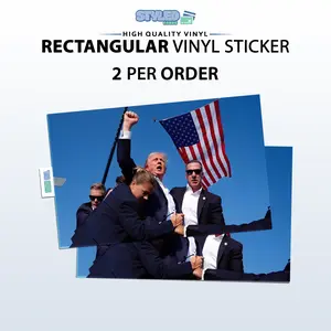 Trump Rally Attack rectangular vinyl sticker