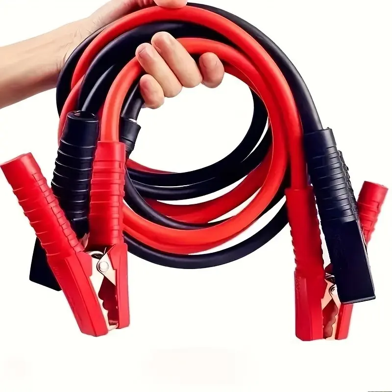 Pure Copper Heavy-Duty Jumper Booster Cables, Freeze-Resistant Insulated Shell, Spark-Proof Alligator Clamps for Emergency Boost of Cars-SUVs-Light Trucks