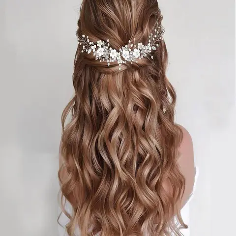 Crystal Decorated Headpiece Tiara, Elegant Bridal Headwear for Wedding Bridal Party Formal Occasions, Fashion Hair Accessories for Women & Girls