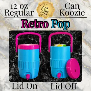 3D Printed Soda Can Holder with Lid, Straw Hole & Handle | Portable 12 oz Can Cooler Koozie tiktokshopspringglowup