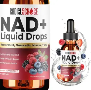 NAD+ Liquid Drops – with Resveratrol, Quercetin, Niacin & TMG – 10-in-1 Nutrient Support Formula for Cellular Energy & Wellness – Mixed Berry Flavor – 2 fl oz