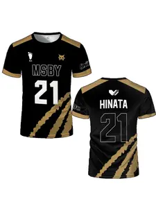 Summer Hinata Shoyo Black Jackal Volleyball Shirt T-shirt Haigui MSBY Shirt 3D Printed T-shirt Street Sports Oversized Top Suitable for Men and Women