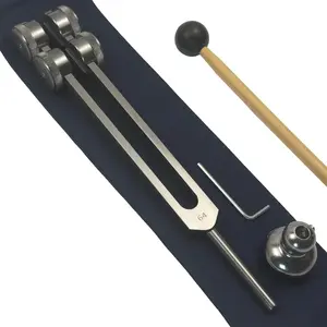 64 Hz OTTO Tuning Fork for Healing – OSTEOPHONIC Tool for Sound Therapy and Biofield Application | With Weighted Boot | Earthy Gray