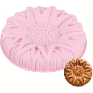 Sunflower Fondant Mold, Food Grade Sunflower Cake Mold Temperature-Resistant - Easy Release Cake Decorating Tool Cupcake Topper Baking Supplies Cake Bakeware for Dessert, Cake, Bread Baking Tools