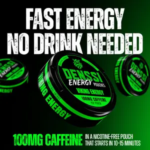 The 'OG' Energy Drink Flavor 100mg Caffeine Denssi Energy Pouches – Fast-Acting Caffeine + Nootropic Boost – Sugar-Free, Zero Crash Replacement/Alternative for Focus and Energy – Made in USA – 100mg Caffeine per Pouch (3-Pack)